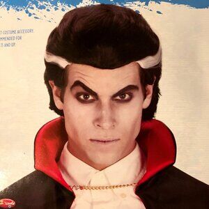 VAMPIRE WIG  BLACK AND WHITE COSTUME ACCESSORY